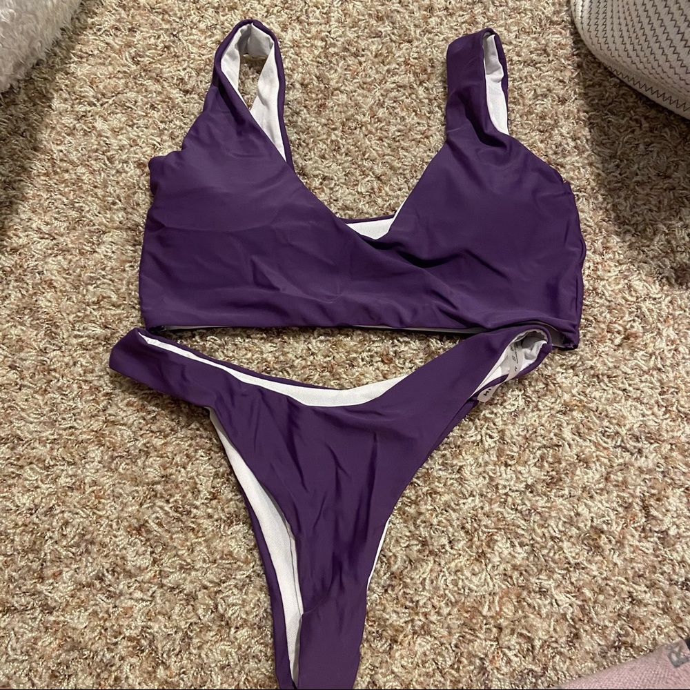 Purple bathing suit